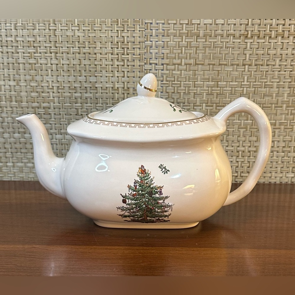 🎄🌟4xHP🌟VTG Spode of England Christmas Tree Gold Teapot